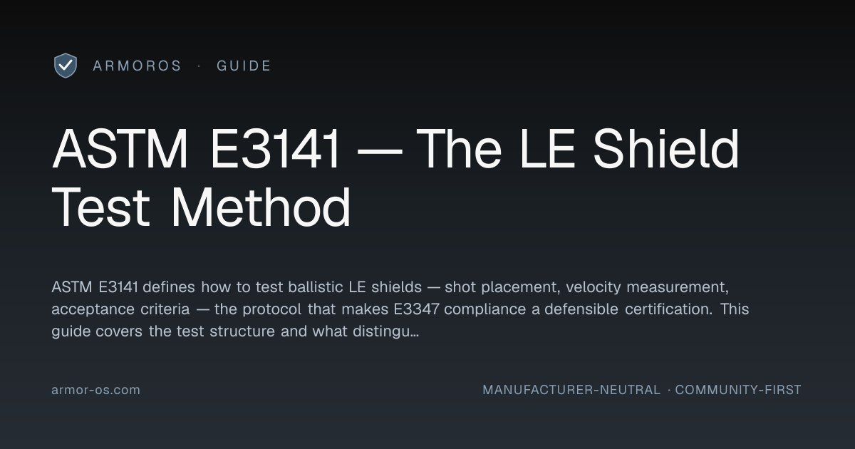 ASTM E3141 — The LE Shield Test Method · ArmorOS