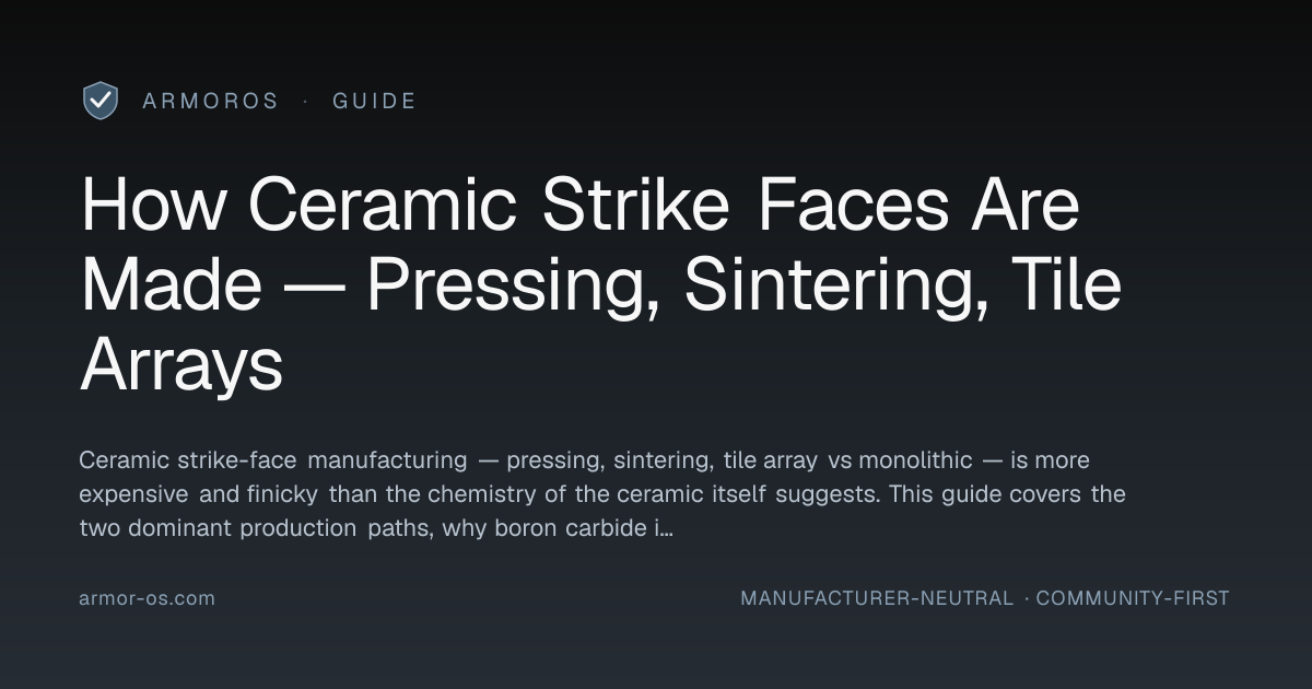 How Ceramic Strike Faces Are Made — Pressing, Sintering, Tile Arrays ...