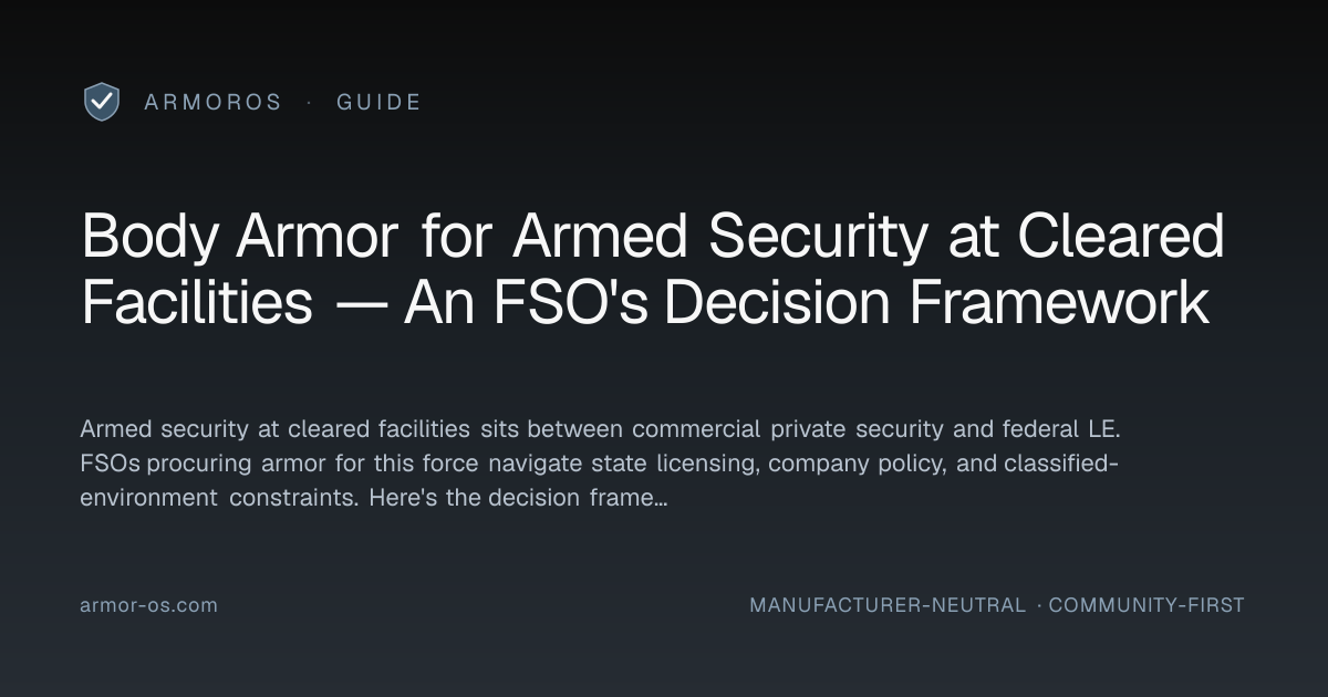 Body Armor for Armed Security at Cleared Facilities — An FSO's Decision ...
