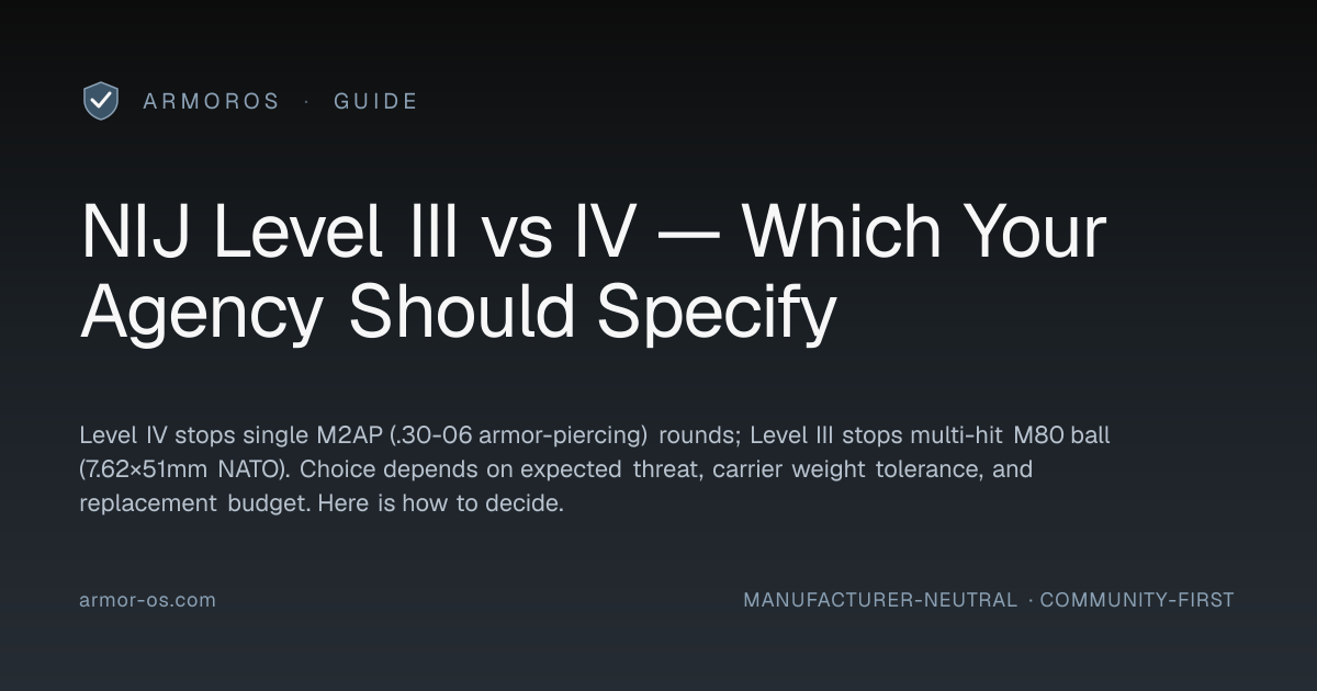 NIJ Level III vs IV — Which Your Agency Should Specify · ArmorOS