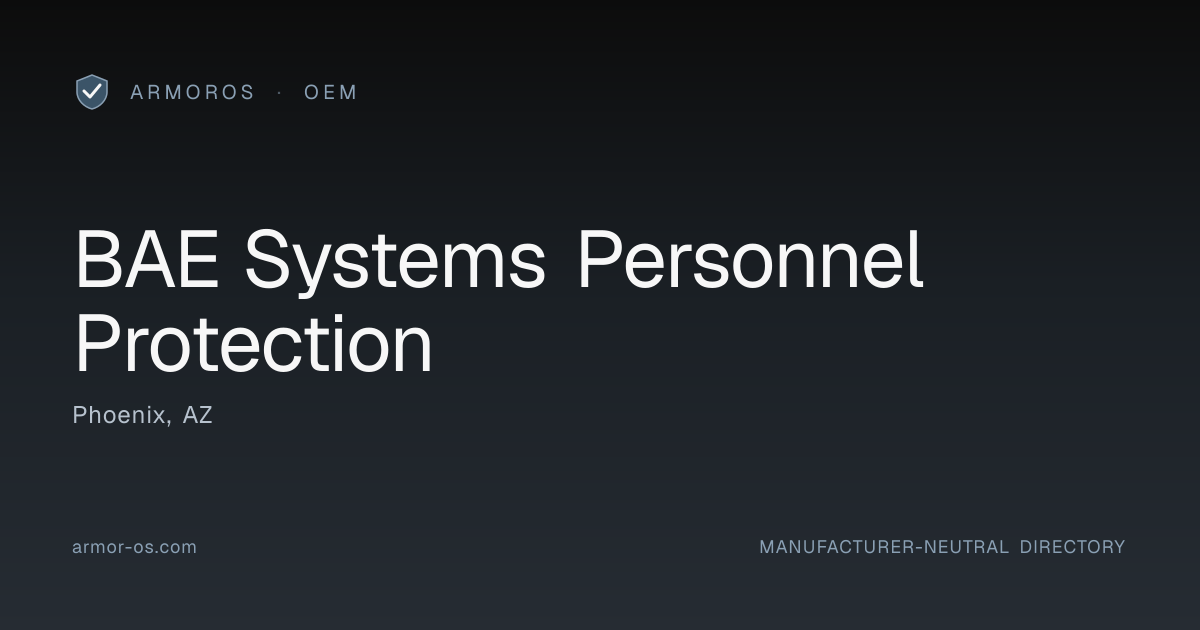BAE Systems Personnel Protection · ArmorOS